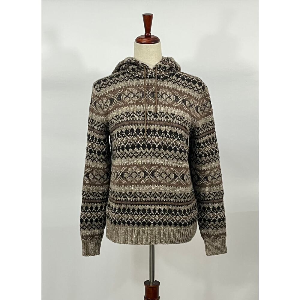 RALPH LAUREN COLLECTION Sz S Small Cashmere Blend Brown Hoodie Sweater